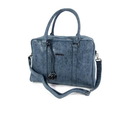 2 vaks schooltas laptoptas werktas PU LUCIANA D. Blauw