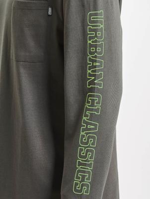Urban Classics / Longsleeve Neon Logo Boxy Pocket in grijs