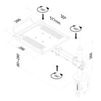 Laptoparm Newstar D100 met klem zwart