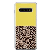 Samsung Galaxy S10 siliconen hoesje - Luipaard geel