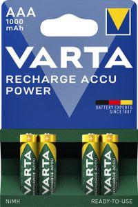 Batterij oplaadbaar Varta 4xAAA 1000mAh ready2use