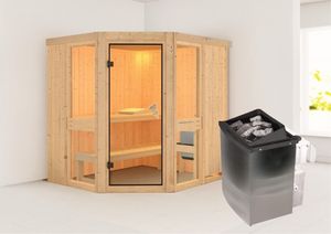 Karibu | Amelia 1 Sauna | Bronzeglas Deur | Kachel 9 kW Geïntegreerde Bediening