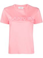 Lanvin logo-embroidered cotton T-shirt - Rose