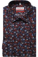 Marvelis Modern Fit Overhemd rood/blauw, Motief