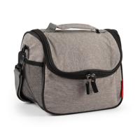 Koeltas/lunchtas Callela - taupe/zwart - 6.5 liter - 17 x 26 x 20 cm - koelbox tas - picknick/strand