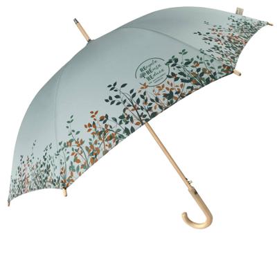 Perletti Paraplu Dames 61 Cm Polyester/hout Blauw 2-delig