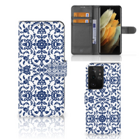 Samsung Galaxy S21 Ultra Hoesje Flower Blue