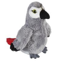 Pluche grijze roodstaartpapegaai knuffel - 15 cm - Papegaaien vogel knuffels - thumbnail