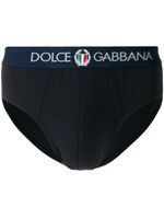 Dolce & Gabbana slip à logo brodé - Bleu - thumbnail