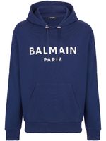 Balmain hoodie à logo imprimé - Bleu - thumbnail