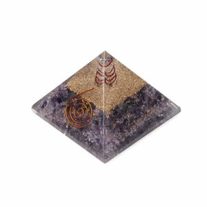 Orgonite Piramide Amethist - Koperen Spiraal - (70 mm)