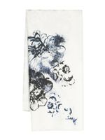 Alexander McQueen foulard fleuri à bords effilochés - Tons neutres