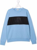 Moncler Enfant sweat à logo - Bleu