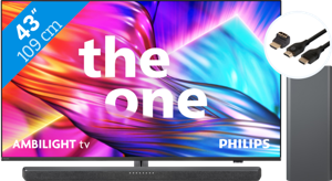 Philips The One 43PUS8909 - Ambilight (2024) + Soundbar + Hdmi kabel