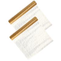 Home & Styling decoratie stof/tafellopers - 2x - goud - streep - 30 x 500 cm - polyester