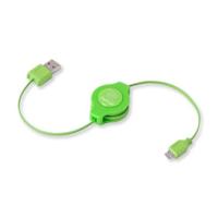 ReTrak USB-kabel (intrekbaar, USB 2.0, A-stekker naar Micro 5-pin, groen