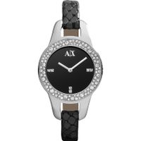 Horlogeband Armani Exchange AX4132 Leder Zwart 8mm - thumbnail