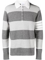 Thom Browne pull rayé en jacquard - Gris