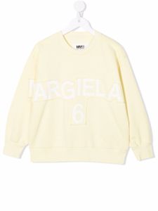 MM6 Maison Margiela Kids pull à logo imprimé - Jaune