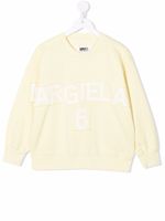 MM6 Maison Margiela Kids pull à logo imprimé - Jaune