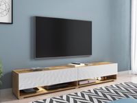 TV-meubel ACAPULCO 2 klapdeuren 180 cm wotan eik/hoogglans wit zonder led - thumbnail