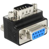 Delock Adapter Sub-D 9Pin St/Bu 90G haakse schroef/moer vervangbaar, 65593, zwart, zilver