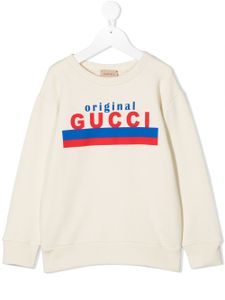 Gucci Kids sweat à logo imprimé - Tons neutres