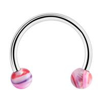 Circular barbell Chirurgisch staal 316L / Acryl Circular Barbells - thumbnail