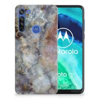 Motorola Moto G8 TPU Siliconen Hoesje Marmer Grijs