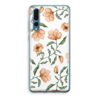 Peachy flowers: Huawei P20 Pro Transparant Hoesje - thumbnail