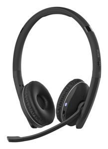 EPOS 1000897 On Ear headset Telefoon Bluetooth Stereo Zwart Noise Cancelling Volumeregeling, Microfoon uitschakelbaar (mute)