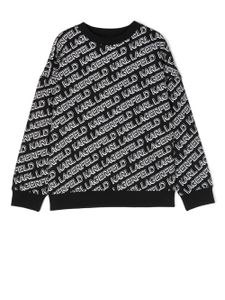 Karl Lagerfeld Kids sweat à logo Diagonal imprimé - Noir