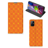 Samsung Galaxy M51 Hoesje met Magneet Batik Oranje - thumbnail