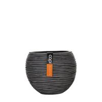 Vaas bol Rib 29x25 antraciet