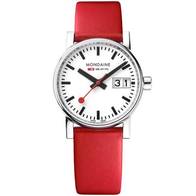Mondaine Evo II 30mm SBB Big Date Rood
