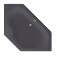 Ligbad Inbouw Xenz Menorca Hoekbad 1-2 Persoons Duobad 145x145x50cm Acryl Antraciet Mat met Poten