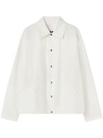 Jil Sander surchemise en coton à logo imprimé - Blanc