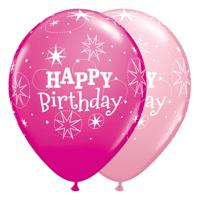 Folat Ballonnen Happy Birthday 28 Cm Latex Roze 25 Stuks