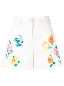 Boutique Moschino short en jean à fleurs - Blanc