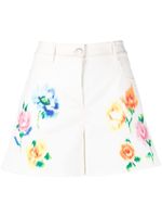 Boutique Moschino short en jean à fleurs - Blanc - thumbnail