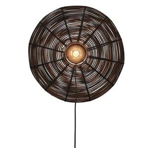 GOOD&MOJO Wandlamp Tanami - Rotan Zwart - Ø55cm