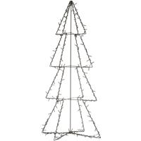 Verlichte 3D kerstboom - 117 cm - zwart - metaal - 190 led lichtjes - warm wit - lichtboom