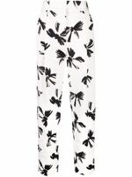 MSGM pantalon de tailleur droit à imprimé graphique - Blanc