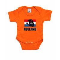 Oranje fan romper / kleding Holland met leeuw en vlag Koningsdag/ EK/ WK voor babys