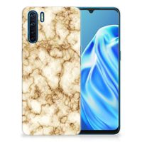 OPPO A91 TPU Siliconen Hoesje Marmer Goud