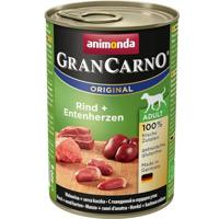 Animonda Gran Carno hondenvoer, nat voer voor volwassen honden, rund+ eendenhart, 6 x 400 g