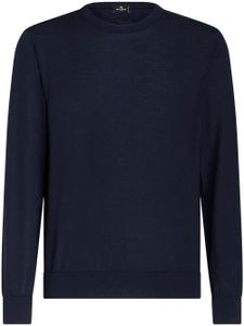 ETRO logo-embroidered cashmere-silk jumper - Bleu