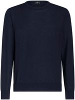 ETRO logo-embroidered cashmere-silk jumper - Bleu - thumbnail