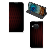 Nokia X20 | X10 Hoesje met Magneet Geruit Rood - thumbnail