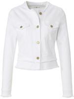 Jeansjack in kort model ronde hals Van Riani wit